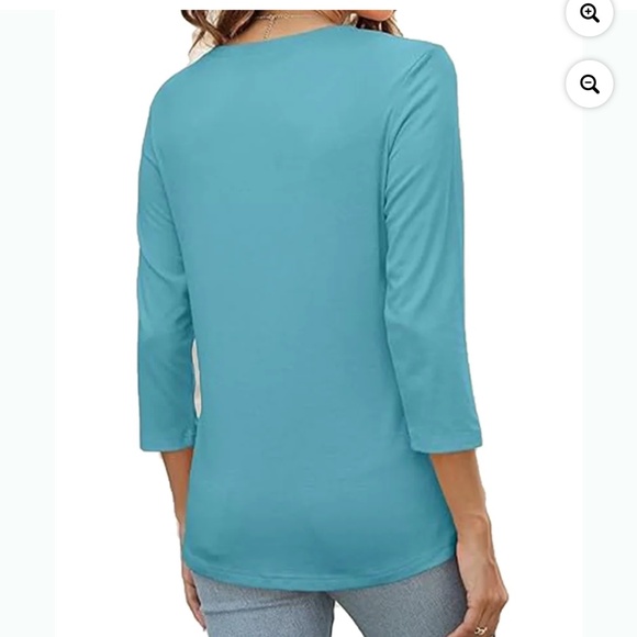 VDJ Autumn Button V-Neck 3/4 sleeve Soft Comfy Dressy Casual Top~Large~NEW - Picture 4 of 8